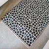 black and white mosaic beaumont vinyl floormat