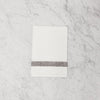 white linen Grace & Co Tea Towel with grey horizontal stripe