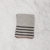 grey Grace & Co Tea Towel with  red and black stripes
