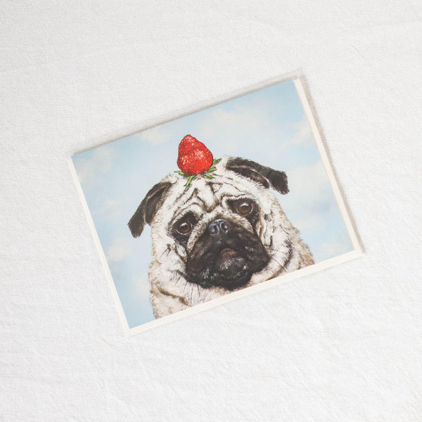 Hester & Cook  "Strawberry Pug "card - Grace & Company