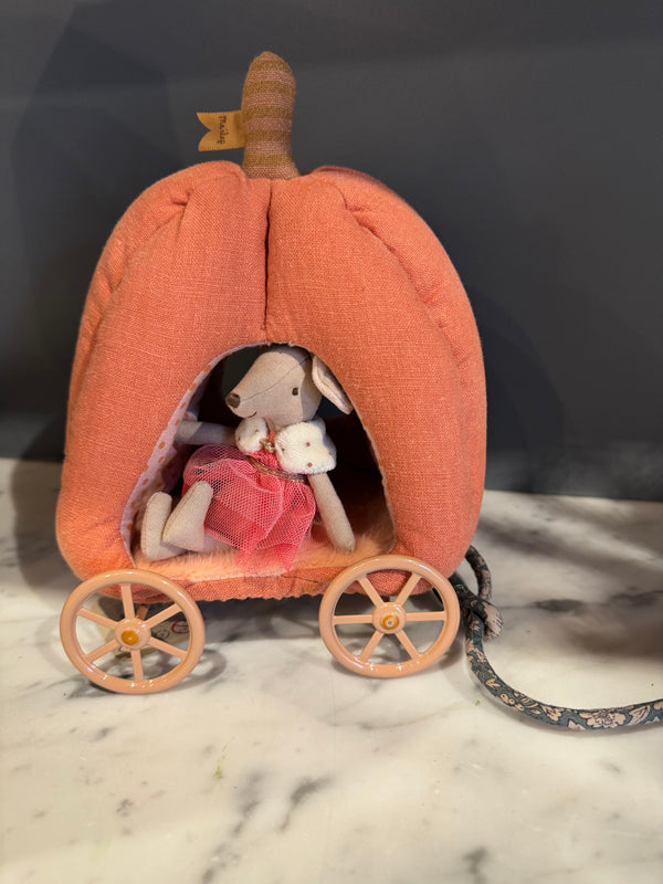 Maileg Royal Pumkin Carriage with Big sister Princess Mouse