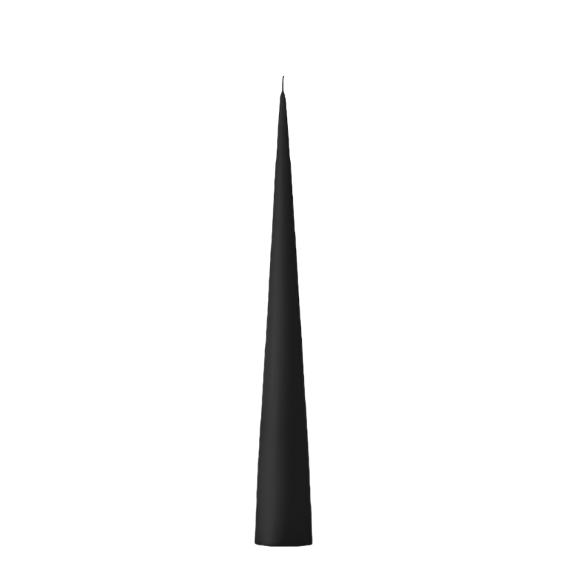 The Ester & Erik 10" Cone Candle by Grace & Company stands tall and slender against a plain white background.