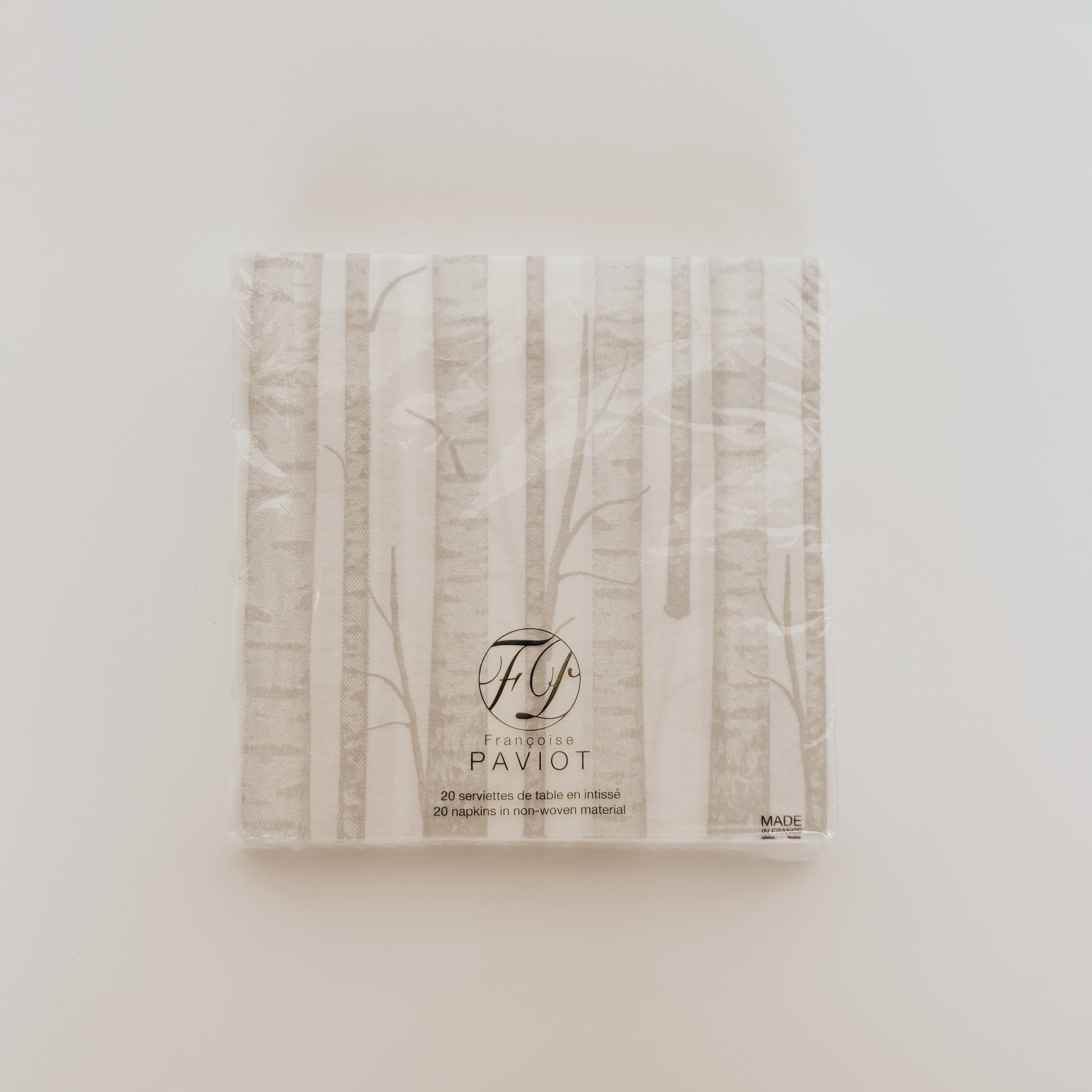 A package of Paviot - Birch Trees Napkins by Grace & Company with a birch tree design on the front.