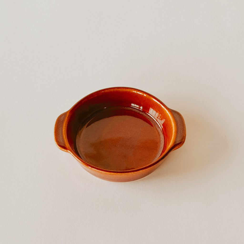 Poterie creme caramel round gratin dish