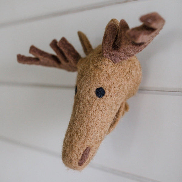 Wool Moose Head Decoration