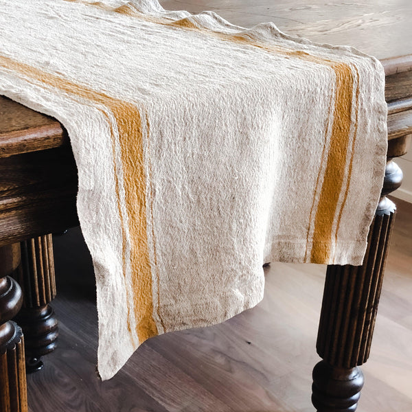 European Vintage Collection - Table Runner in Mustard seed yellow