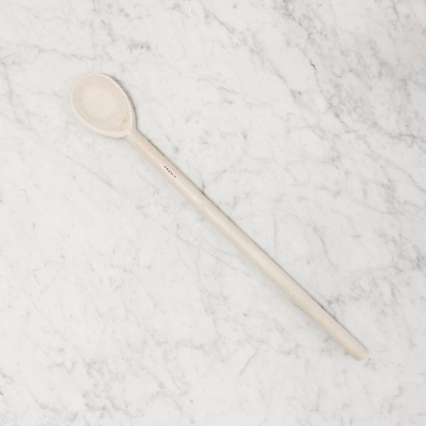 top view of french beechwood wooden stirring spoon
