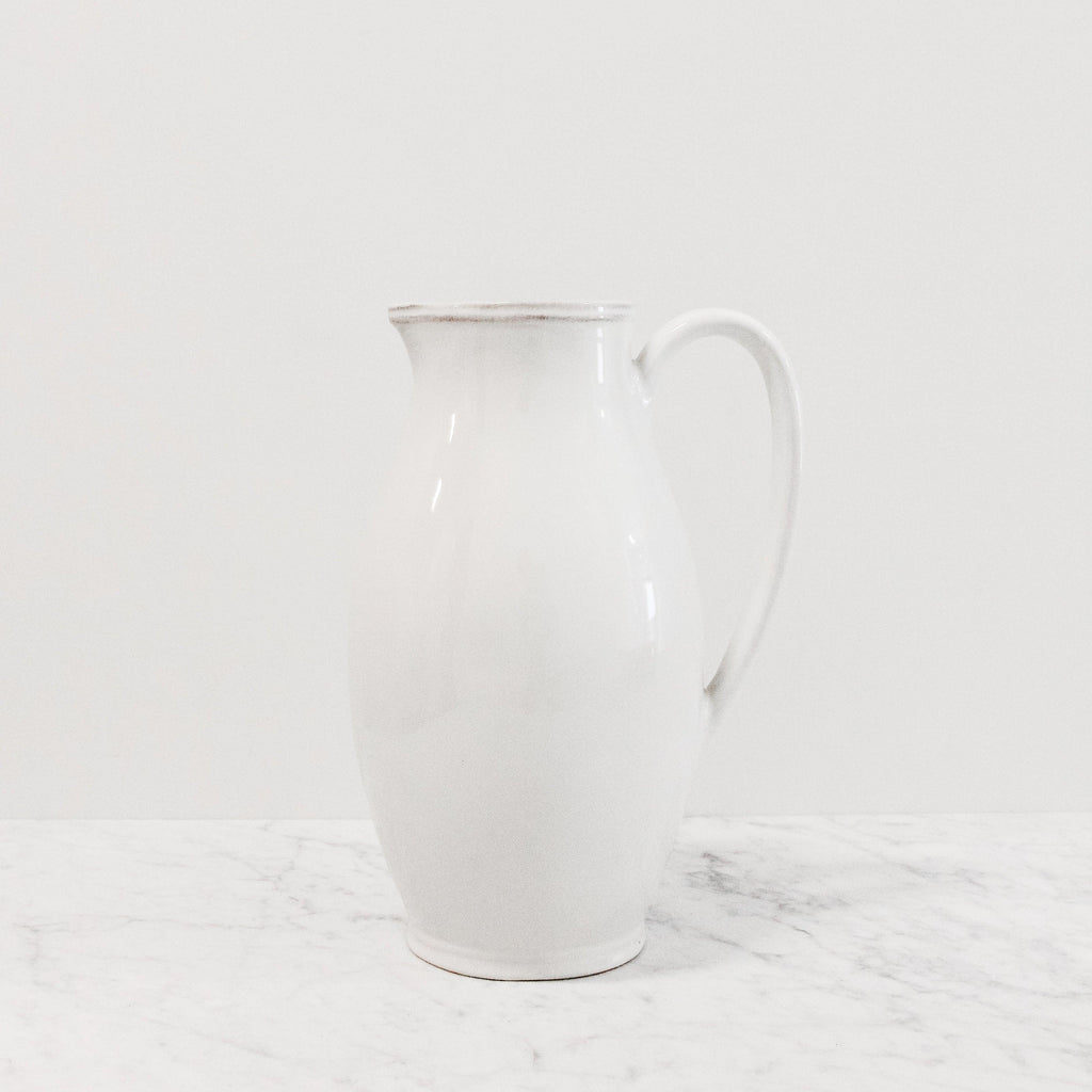 white ceramic casafina fontana pitcher