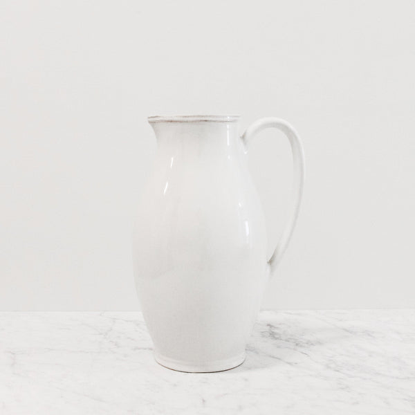 white ceramic casafina fontana pitcher