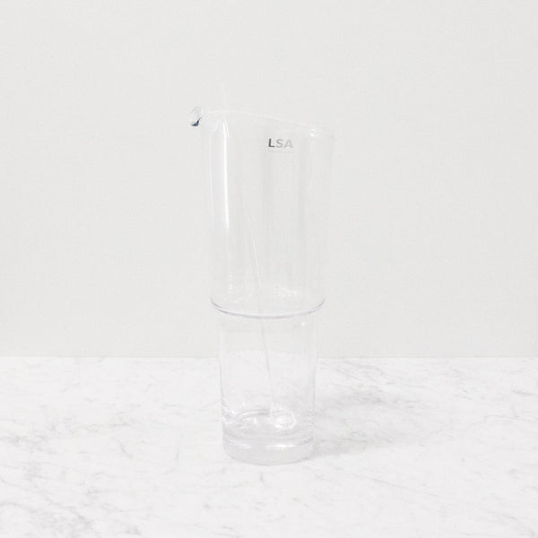clear LSA glass cocktail jug with glass stirrer