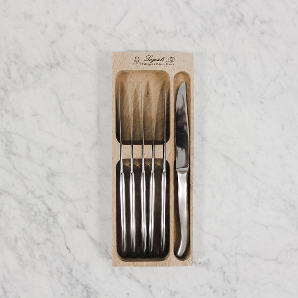 Laguiole - Stainless Steel Steak Knives in a wooden box
